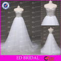 Stunning Sweetheart Beaded Top Floor-length Low Back Wedding Dresses Made in China